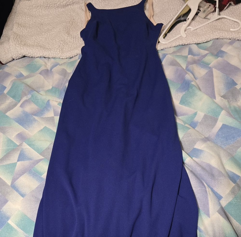 Elegant Blue Sleeveless Dress
